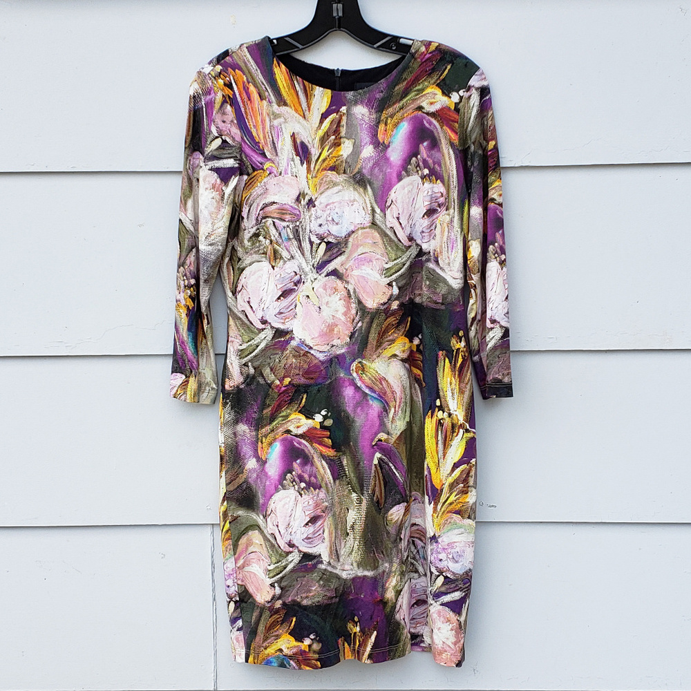 Nwot Karen Kane Floral 3/4 Sleeve Dress - Size M